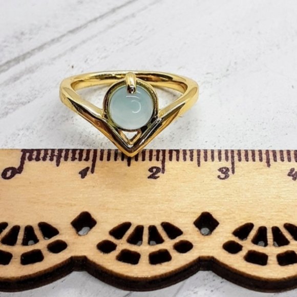 Blue Chalcedony circlet ring 24K gold plated - Picture 8 of 8